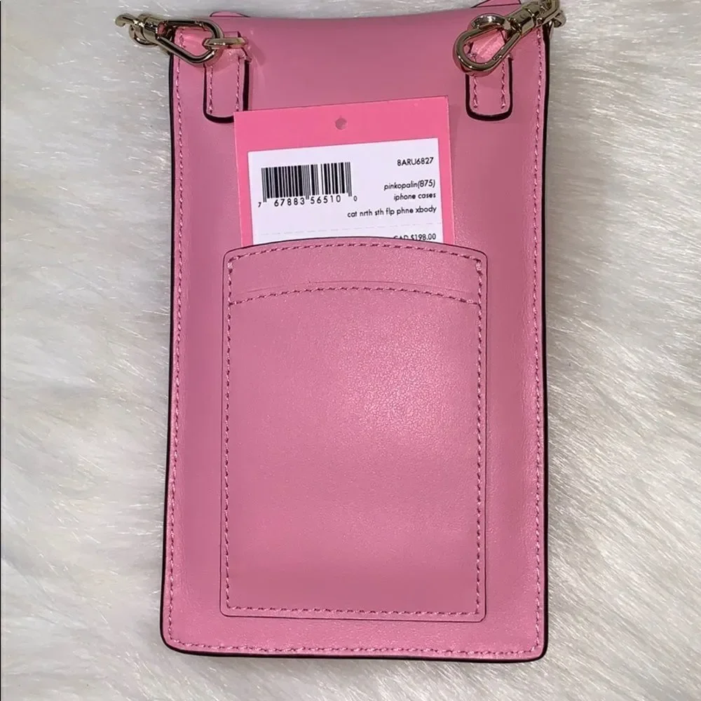 Kate Spade Meow Cat Crossbody Bag Leather North South Gold Chain Novelty Purse - Picture 7 of 10